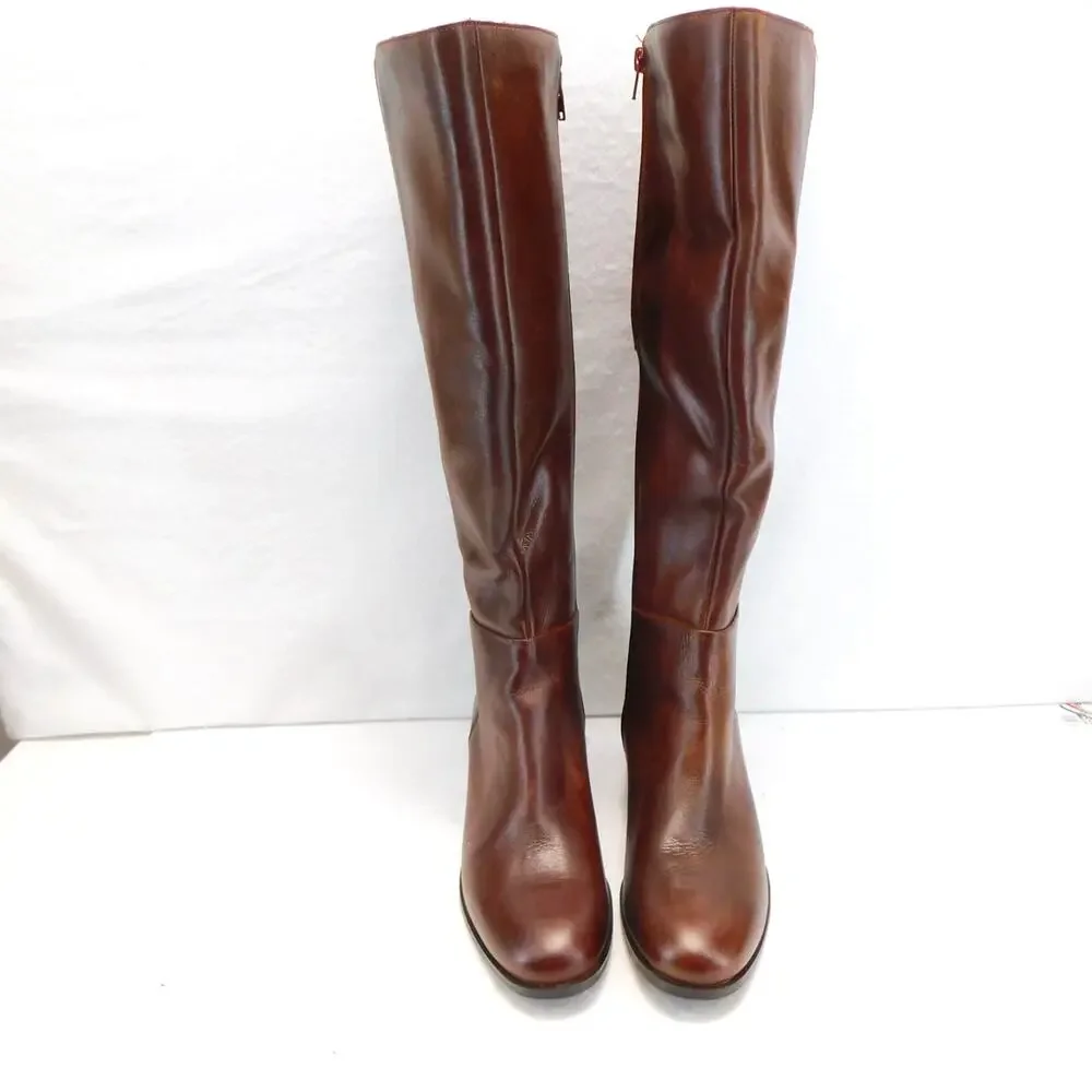 Rockport Evalyn Brown Tall Boot Saddle Block Heel Women's Size 7.5 - New - Picture 5 of 16